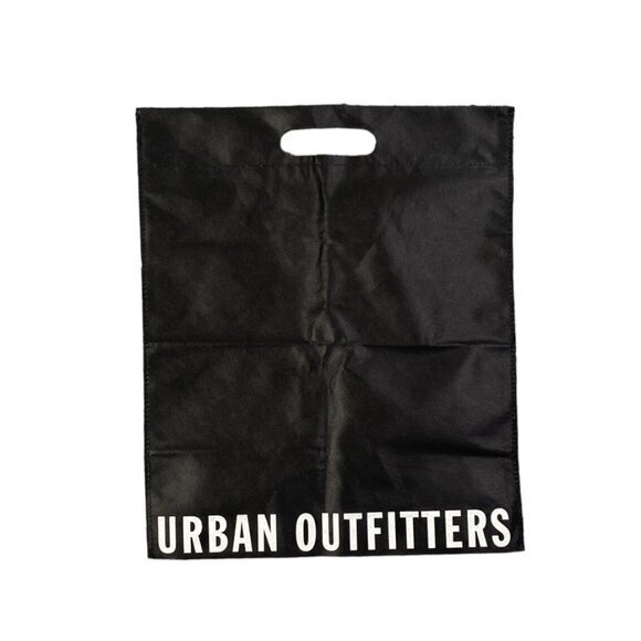 URBAN OUTFITTERS Bundle 2 Reusable Shopping Tote Bags Black White Text Handles - Picture 2 of 5